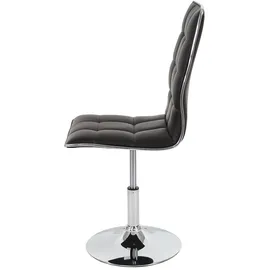 Mendler 6er-Set Esszimmerstuhl HWC-C41, Stuhl Küchenstuhl, höhenverstellbar drehbar, Kunstleder ~ braun