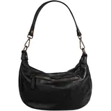Samantha look Umhängetasche, echt Leder, Made in Italy schwarz