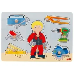 GOKI 57405 Steckpuzzle Handwerker