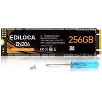 Ediloca EN206 256GB 3D NAND TLC M.2 SSD, M.2 2280 SATA III 6Gb/s SSD Interne Festplatte, Lese-/Schreibgeschwindigkeit bis zu 550/460 MB/s, kompatibel mit Ultrabooks, Tablet-Computern und Mini-PCs