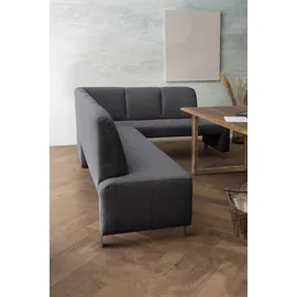 exxpo - sofa fashion Eckbank EXXPO - SOFA FASHION "Intenso, modern, 263/198 cm (B/T)", grau (anthrazith), B:264cm H:92cm T:198cm, NaturLeder;Strukturstoff (Zusammensetzung: Polyester 100%);Luxus-Microfaser (Zusammensetzung: Aufgeflockte 100% Polyester Schicht mit