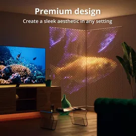 Twinkly Matrix RGB LED-Panel – 480 LEDs – 1 × 1 m – Transparent – App-gesteuert – Innenbereich – Smart Lighting - Silber/Transparent