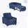 Homcom 3-in-1 Schlafsessel, Klappbett mit Bettfunktion, Lendenkissen, Klappbar Liegestuhl mit Verstellbarer Rückenlehne, Seitentasche, für Wohnzimmer, Kord, Blau