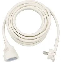 Brennenstuhl Qualitäts-Kunststoff-Verlängerungskabel mit Flachstecker 5m H05VV-F3G1,5 weiss