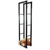 BITUXX Kaminholzständer Metall 40 x 150 cm Schwarz