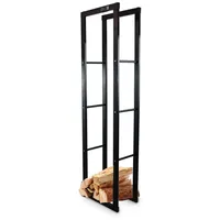 BITUXX Kaminholzständer Metall 40 x 150 cm Schwarz