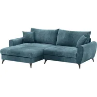 Ecksofa MR. COUCH "Blackburn II L-Form", blau (dolce 13 ocean), B:246cm H:71cm T:170cm, Dolce (100% Polyester), Sofas, Wahlweise mit Kaltschaumpolsterung bis 140 kg belastbar