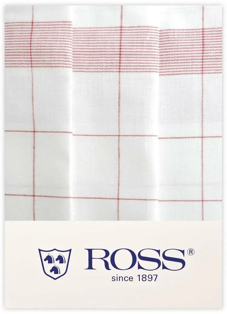 Ross 3er Pack Zwirn Halbleinen Geschirrtücher Fadenkaro 50x70 cm | rot - rot