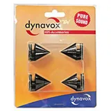 Dynavox Sub-Watt-Absorber 4er Set, höhenverstellbare Entkoppler für HiFi-Geräte und Lautsprecher mit Unterlegscheiben, schwarz