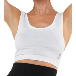 YOU DO YOU Damen Sport-BH Sport-Bustier nahtloses Sport-Oberteil Yoga-BH 904911 Weiß - L