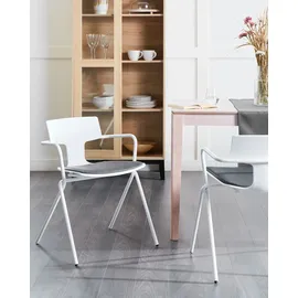 Beliani Esszimmerstuhl 2er Set MANSON Schwarz / Weiß