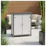 Feel2Home Gerätehaus Gartenschuppen Geräteschrank Gerätehaus Weiß Aufbewahrungsschrank, BxT: 75x40 cm, (Gerätehaus Gartenschrank Schrank, 1 St), Dezente Panel-Optik in modernem weiß/grau weiß