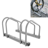 Sonnewelt Fahrradständer für 2 Fahrräder 35-55 mm Reifenbreite,Fahrradständer Bodenparker,Radständer Einfache Montage Fahrradständer Stahl Verzinkt,Fahrrad ständer 41x32x26cm (Silber)