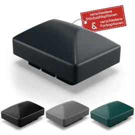 qualinos 10x Qualinos Pfostenkappe 60×40 mm Runddach Anthrazit 7016 für Zaunpfosten Rechteckrohr UV-stabilisiert Made in Germany