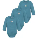 Normani Outdoor Sports 3ER PACK Baby Merino Langarmbody Tuai in Blau | Gr.: 92