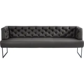 K+W Komfort & Wohnen »Creso«, im modernen Chesterfield-Look, mit schwarzen Kufenfüßen schoko, 11324002-0 B/H/T: 222 cm x 83 cm x 67 cm