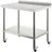 Vevor Arbeitstisch Edelstahl, Edelstahltisch mit Höhenverstellbarer Ablage, Küchentisch mit 4 Universalräder und Aufkantung 91,4 x 61 x 89 cm, Zubereitungstisch Max. 150 kg + 50 kg Edelstahltisch