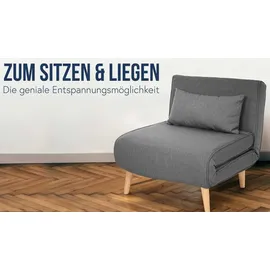 Mendler Schlafsessel HWC-D35 Stoff 0 x 0 x 0 cm Grau