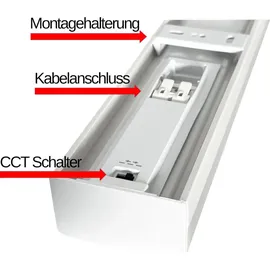 Mundotec 35 Watt LED Unterbaulampe Modernin Schwarz Linear|119 x 6 x 3,6 cm (LxBxH)|CCT|3720 Lumen