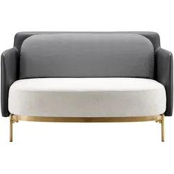 Sofa Manila Dunkelgrau/Creme Samt