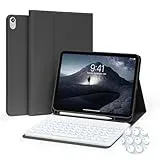 JKSML Tastatur Hülle für iPad (A16) 11 Zoll 2025 & iPad 10 Generation 10,9 Zoll 2022-7 Farbige Beleuchtete Bluetooth Tastatur, QWERTZ Layout, Soft TPU Rückseite Hülle für Büro/Uni (Schwarz)
