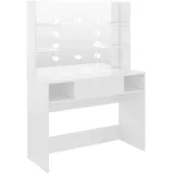vidaXL vidaXL, Schminktisch Led-beleuchtung 100x40x135 cm) Mdf Glänzendes Weiß