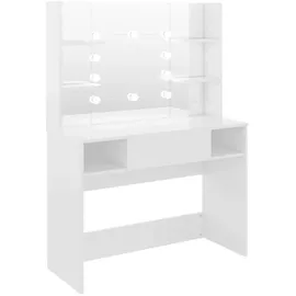 vidaXL vidaXL, Schminktisch Led-beleuchtung 100x40x135 cm) Mdf Glänzendes Weiß