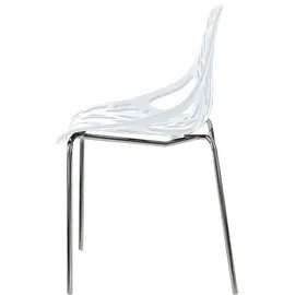 Makika Retro Stuhl Design-Stuhl - CALUNA 4er Set in Weiß