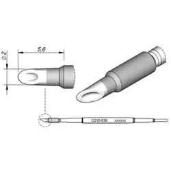Lötspitze Serie C210, Sonderform, C210030/ø2,0mm, Hohlkehle