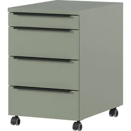 Germania 4377 Rollcontainer taupegrün 4 Auszüge 42,0 x 60,0 x 63,0 cm