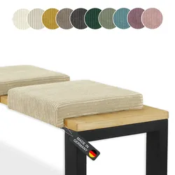 Lycce Klemmkissen Sitzkissen mit 1 Leiste, Cordstoff extra Polsterung