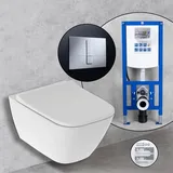 Geberit Smyle Square Compact Komplett-SET Wand-WC mit neeos Vorwandelement,, 500379018+16791WH#SET,