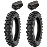 Ecovelò 2 Reifen 2.50 – 10 + Schläuche 33J Cross Mini Moto Stollenreifen Minicross-Reifen