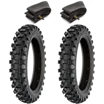 Ecovelò 2 Reifen 2.50 – 10 + Schläuche 33J Cross Mini Moto Stollenreifen Minicross-Reifen
