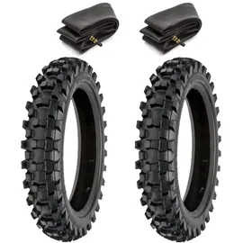Ecovelò 2 Reifen 2.50 – 10 + Schläuche 33J Cross Mini Moto Stollenreifen Minicross-Reifen