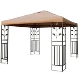Lex Metallpavillon 3x3 m Pavillon Pergola Gartenpavillon Partyzelt Festzelt stabil taupe : Taupe