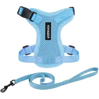 Best Pet Supplies Voyager Step-in Lock Katzengeschirr und reflektierende Katzenleine mit Neoprengriff by Best Pet Supplies - Unterstützt kleine, mittelgroße und große Katzenrassen, Babyblau, size XS - 1,5 m