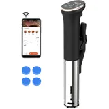 Karinear Sous Vide Garer Stick | Wifi APP-Steuerung (2,4G WLAN) | 1400W Sous-Vide Stick | 10-90°C, 1-99 Min. Timer | 360° Zirkulation | Suvide Garer stick mit Souse Vide Magnet