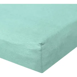 BettwarenShop Spannbettlaken Jersey-Baumwolle 90 x 200 - 100 x 220 cm blau
