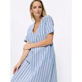 Heine Druck-Kleid Etuikleid Gestreift Eisblau/Jeansblau 36