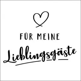 Ambiente Home 20 Servietten Sprüche meine Lieblingsgäste als Tischdeko. Papierservietten mit Motiv. Auch für Decoupage und Serviettentechnik 33x33cm