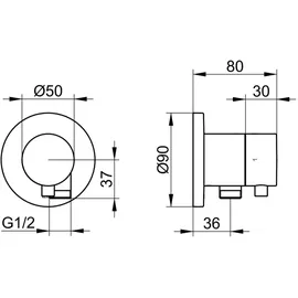 Keuco IXMO Umstellventil Unterputzventil Schwarz Matt 59557371101