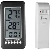 Pair 2-in-1 Funk-thermometer Mit Uhr Für Drinnen Und Draußen, Lcd-display, Digitale Temperaturanzeige (°C/°F) Mit Sender