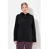 Ulla Popken Fleece-Troyer Sweatshirt Schwarz 54/56