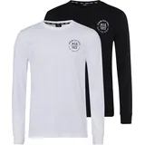 H.I.S. Langarmshirt schwarz/weiß L