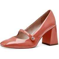 TAMARIS Damen Pumps mit Riemchen Vegan Blockabsatz; ORANGE/orange; 38