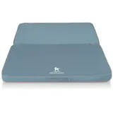 Knuffelwuff Faltbare Reisematte Orthopädisch Roanoke aus Laser gestepptem Kunstleder hellblau M-L