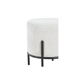 SalesFever Polsterhocker rund Ø35 cm Cord-Optik Beige/Schwarz 35 x 38 x 35 cm
