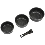 JJA 135112 Set 3 Töpfe + abnehmbarer Griff Stein 16/18/20 cm
