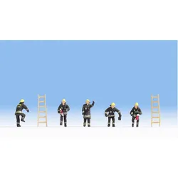 NOCH 15021 H0 FIGUREN - Feuerwehr (schwarze Schutzanzüge)
